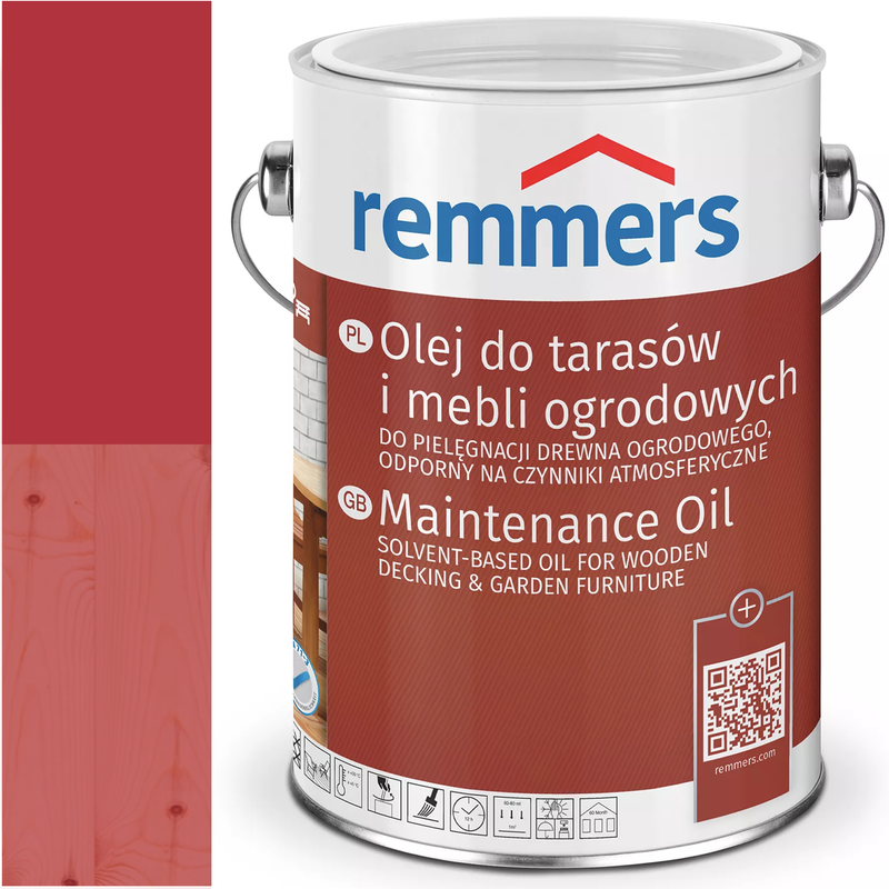 Remmers PFLEGE-OL olej do tarasów deski tarasowej RAL 3020 CZERWONY 2,5L